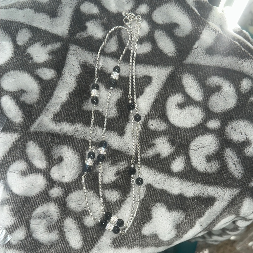 Brighton Black, silver and bling Beaded Necklace - Picture 2 of 7